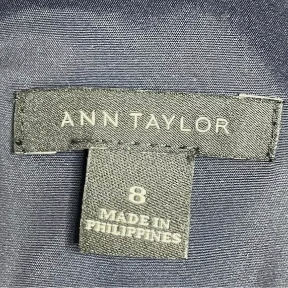 Ann Taylor Lined Blue Tweed Short Sleeve Sheath Dress With Pockets Women’s Sz 8 - Picture 5 of 8